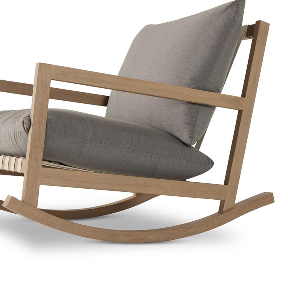 Aiken Outdoor Rocking Chair In Charcoal by FOUR HANDS