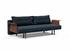 RECAST PLUS SOFABED W/ARMS in NIST BLUE FABRIC WITH Dark wood LEGS 515 by INNOVATION USA