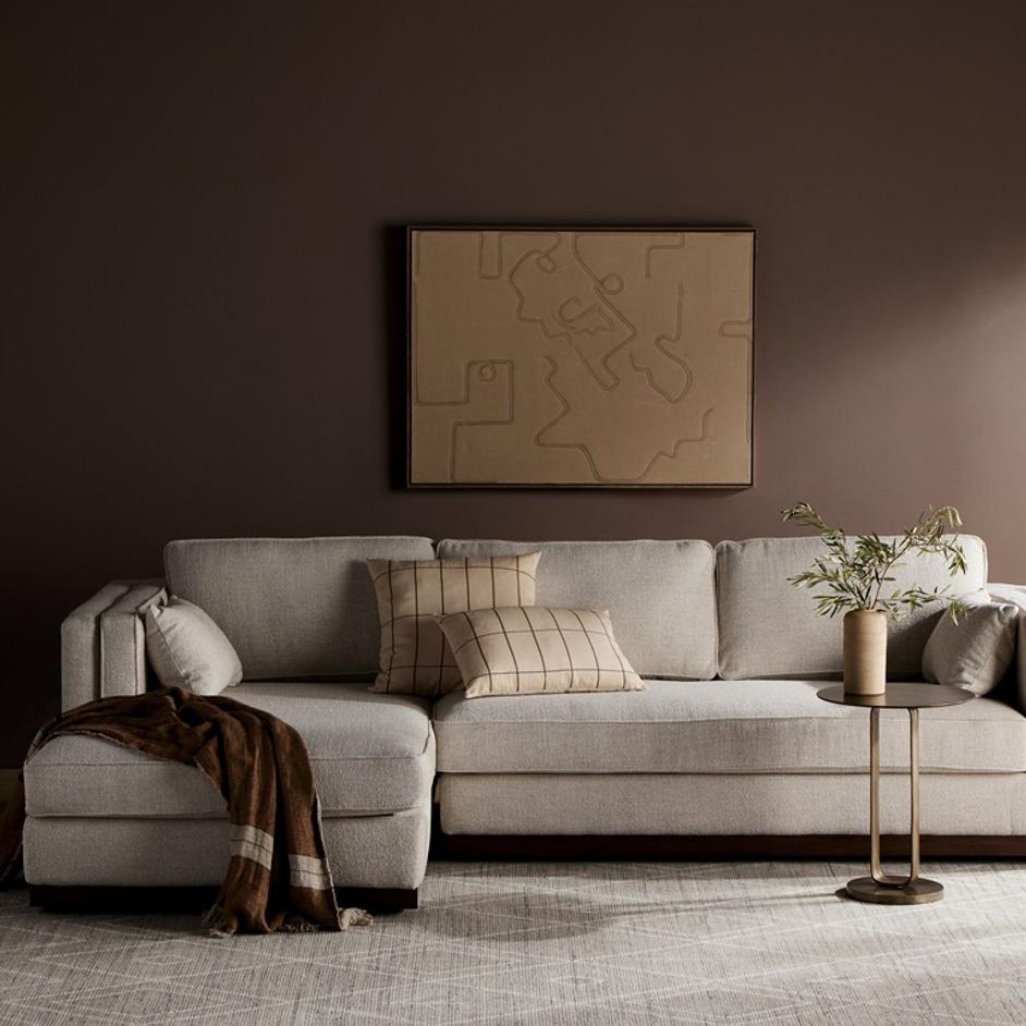 Lawrence 2-Piece Sectional W/ Chaise - Nova Taupe by Four Hands