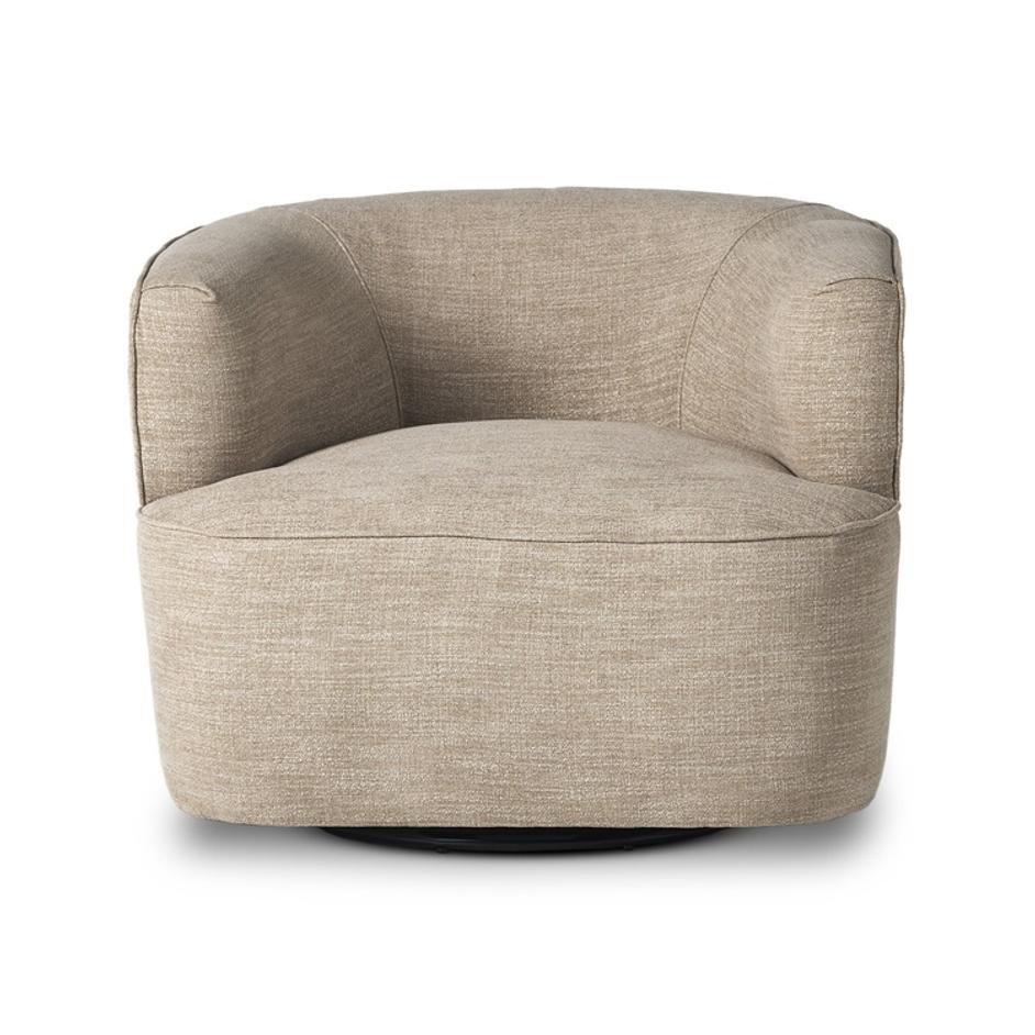 Mila Swivel Chair In Laken Stone by Four Hands