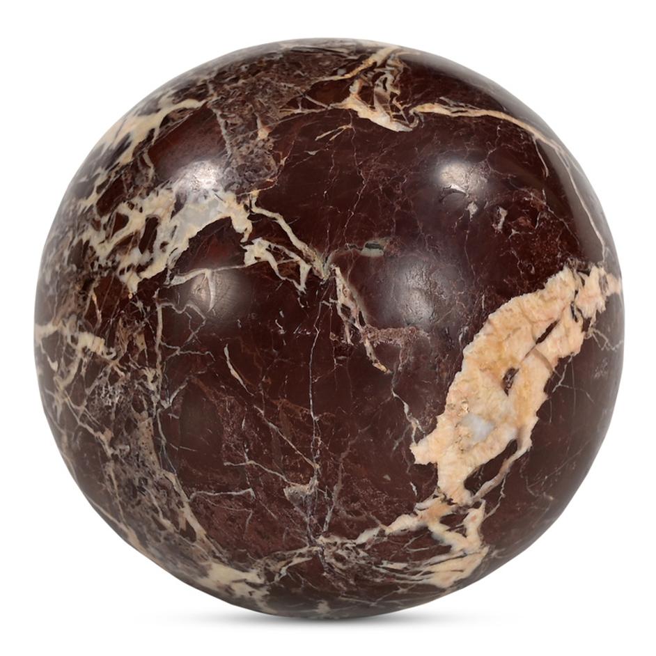 Odessa Sphere Tabletop Accent Red Levanto Marble by Moes Home