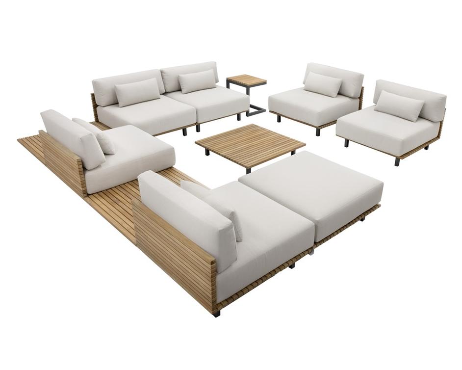 GENEVE MODULAR - OTTOMAN - PALAZZO CREAM by Sunpan