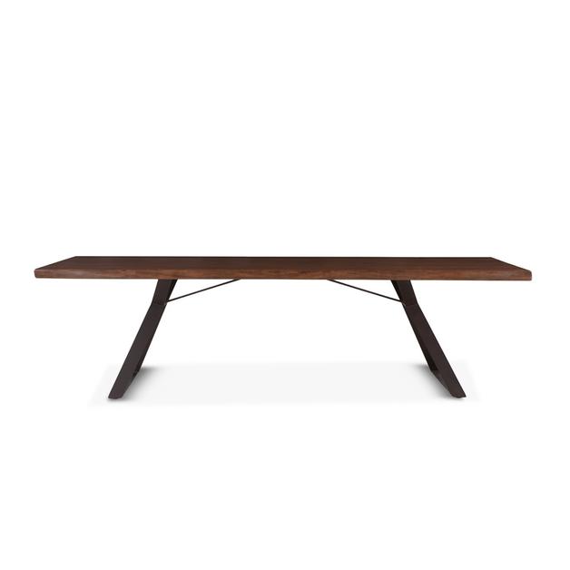 London Loft 106-Inch Acacia Wood Live Edge Dining Table in Walnut Finish by Home Trends & Design