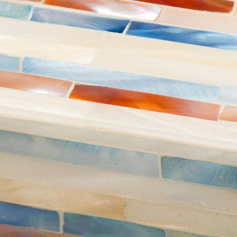 Roosevelt Blue Mother of Pearl Decorative Box, Small by Jamie Young