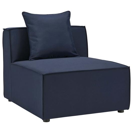 Judith Outdoor Patio Upholstered Sectional Sofa Armless Chair In Navy Blue by Modway Furniture