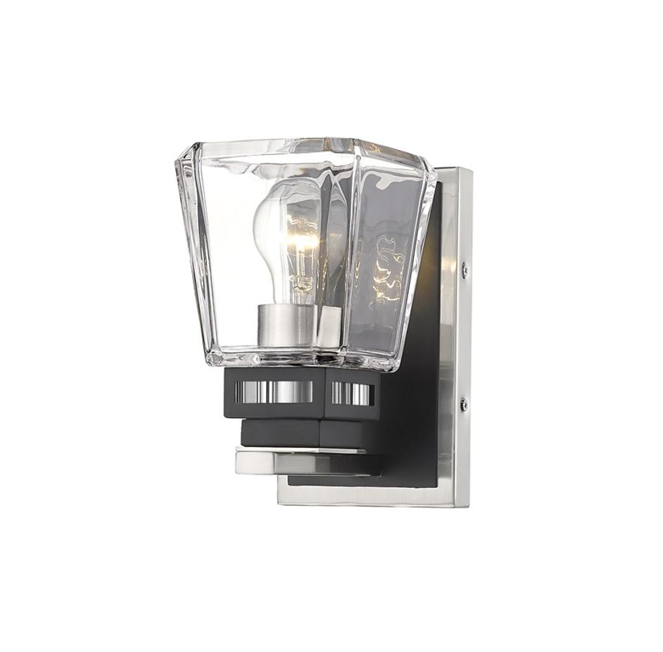 Jackson 1 Light Wall Sconce in Brushed Nickel + Matte Black Finish by Z-Lite