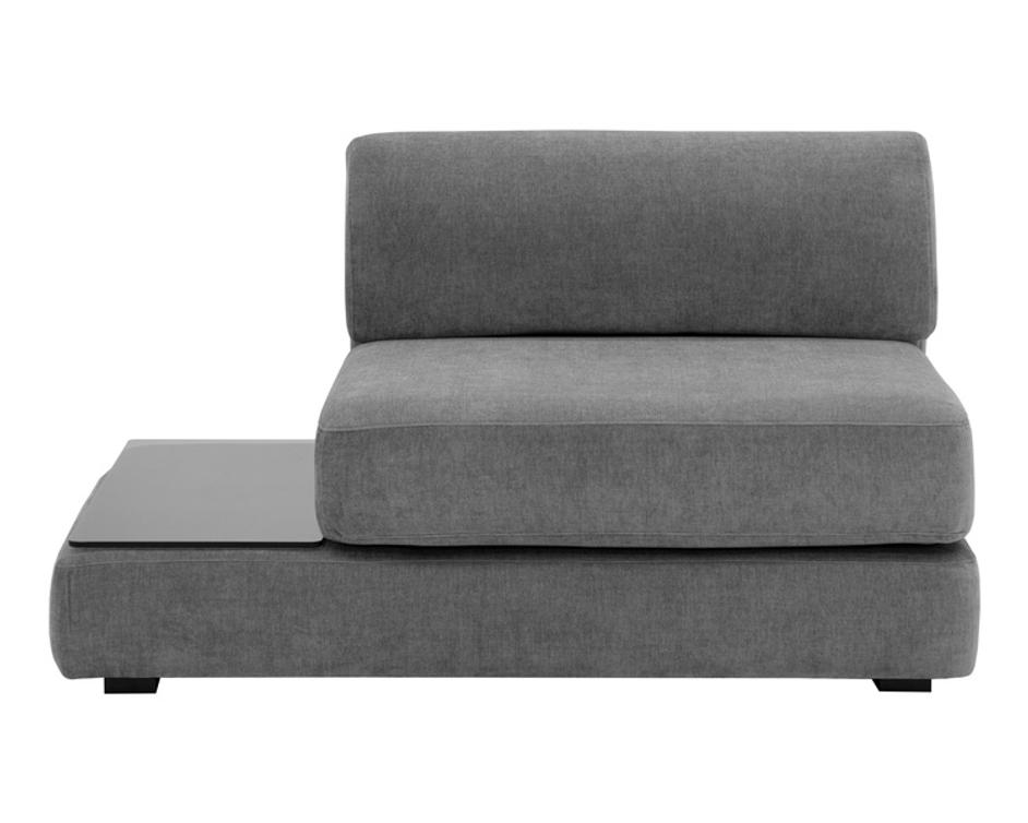 HARMONY MODULAR - ARMLESS CHAIR - LEFT SHELF - DANNY DARK GREY by Sunpan