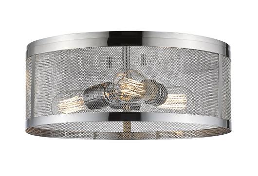 Meshsmith 3 Light Flush Mount in Chrome Finish by Z-Lite