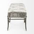 Ayla 55L x 17.6W x 18H Light and Dark Gray Fabric Seat W/ Antique Gold Metal Frame Bench by Mercana