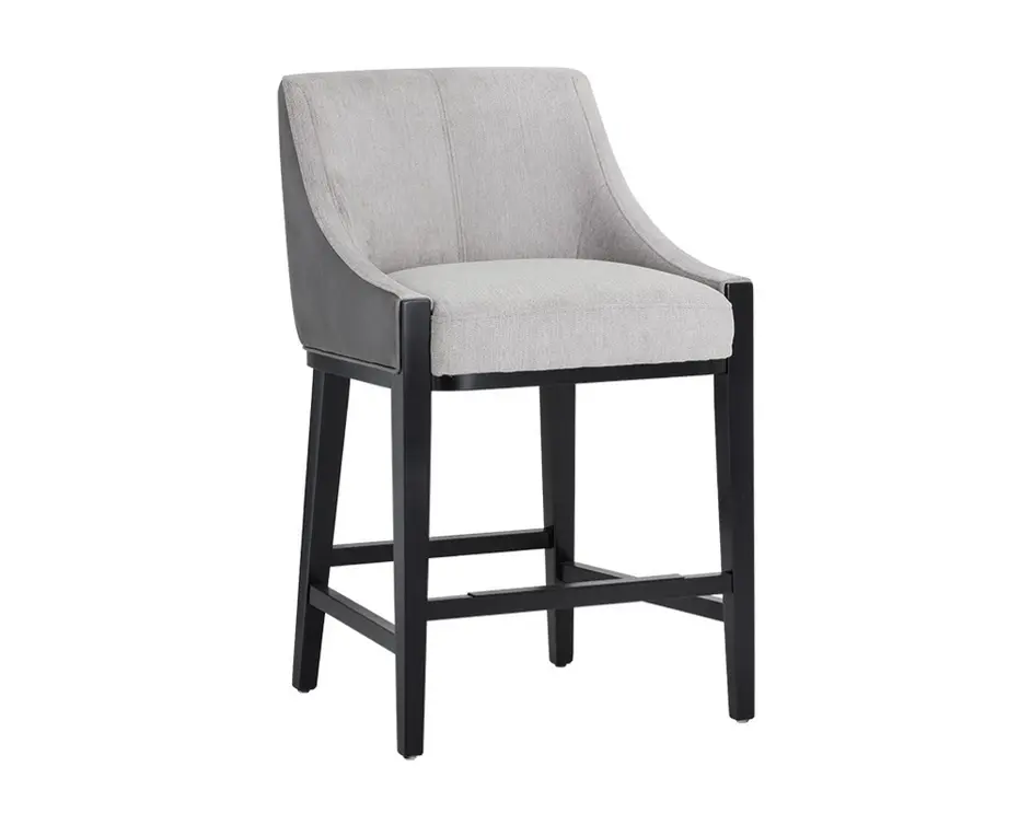 Aurora Counter Stool - Polo Club Stone / Overcast Grey by Sunpan