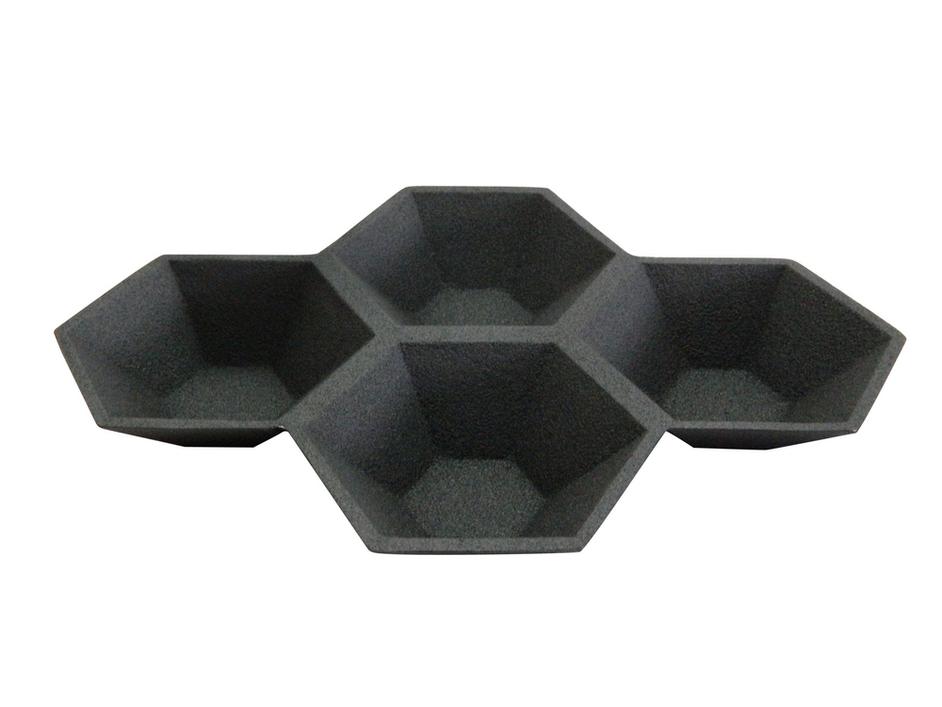 Aluminum 4 Compartment Tray Black Finish by BIDK Home