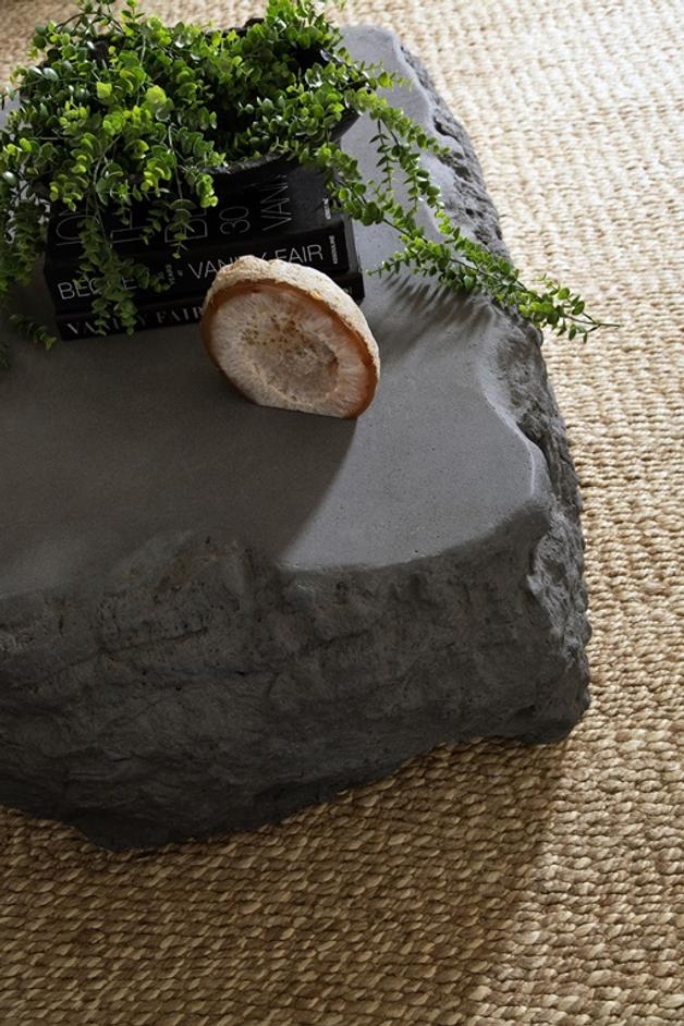 Quarry Coffee Table, Large, Charcoal Stone by Phillips Collection