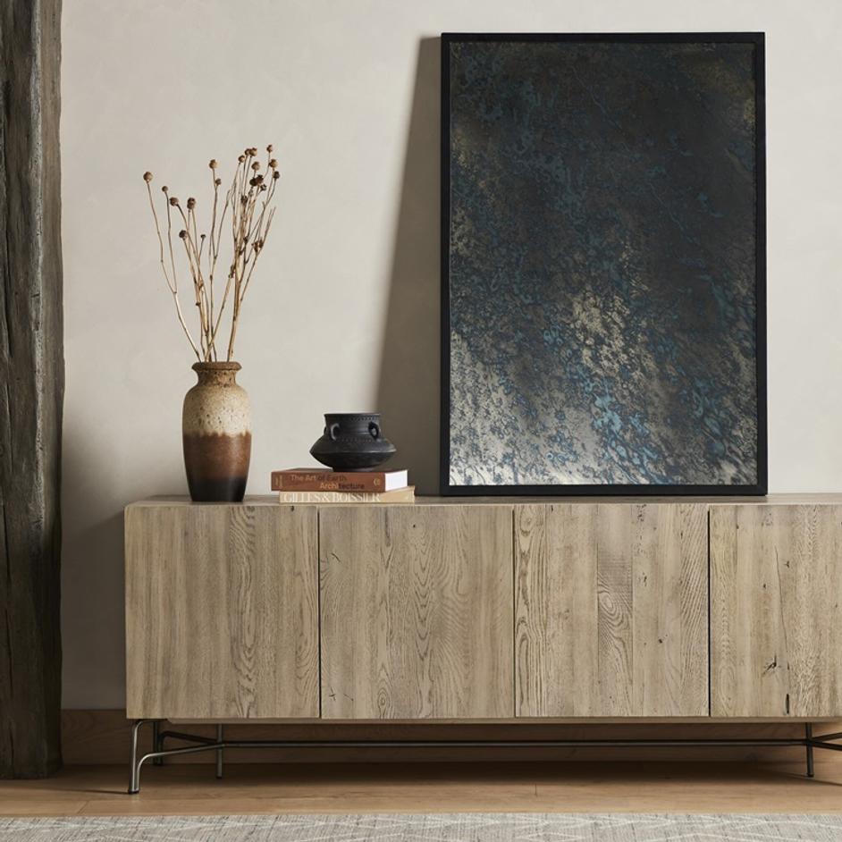 Acid Wash Mirror - Iron Matte Black by FOUR HANDS