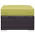 Minerva Outdoor Patio Fabric Square Ottoman In Espresso Peridot by Modway Furniture