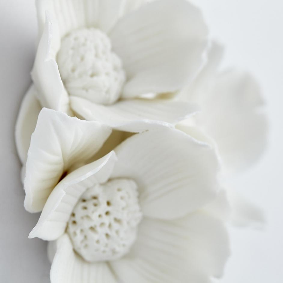 Flower Wall Decor in White by Cyan Design