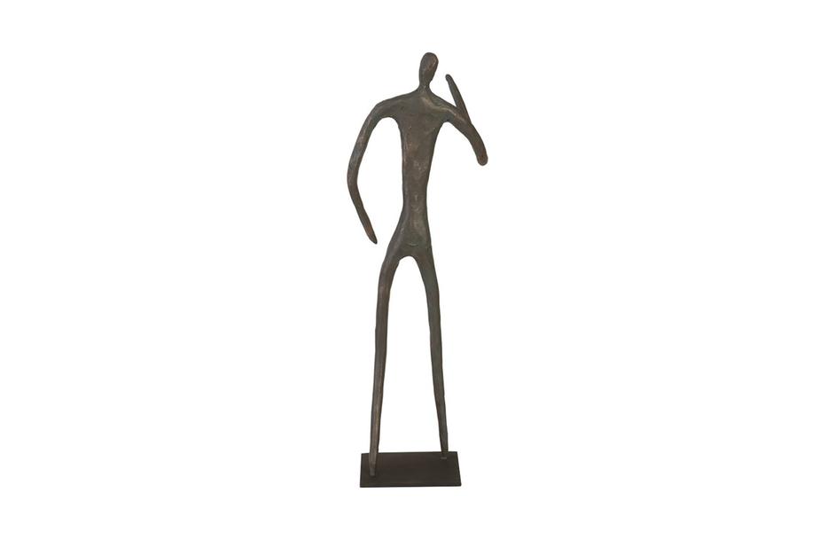 Abstract Figure on Metal Base, Bronze Finish, Elbow Bent by PHILLIPS COLLECTION
