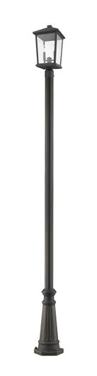 Beacon 2 Light Outdoor Post Mounted Fixture in Oil Rubbed Bronze Finish by Z-Lite
