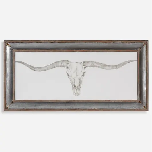 Western Skull Mount Framed Print by Uttermost