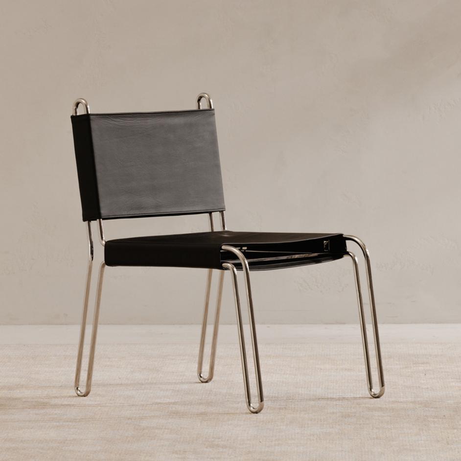 Petra Leather Accent Chair Black by Moes Home