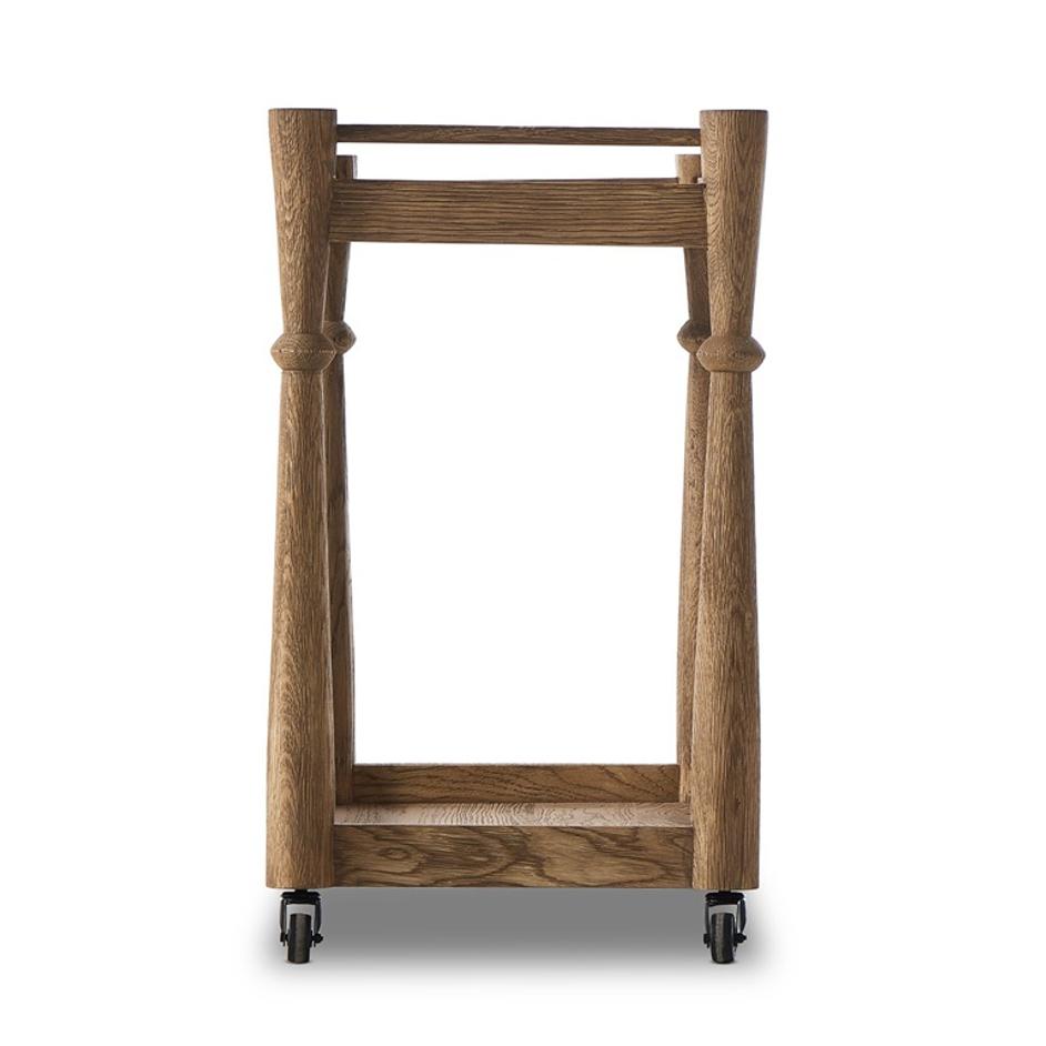 Alamosa Bar Cart In Light Wash Oak by Four Hands