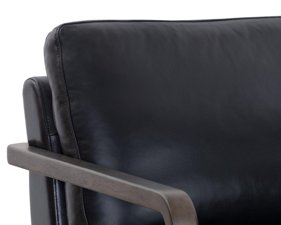 CASTELL SWIVEL LOUNGE CHAIR - BROWN - CORTINA BLACK LEATHER by Sunpan