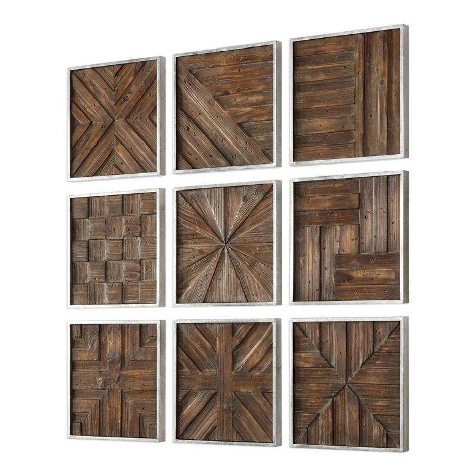 Bryndle Squares Wood Wall Decor S/9 by Uttermost