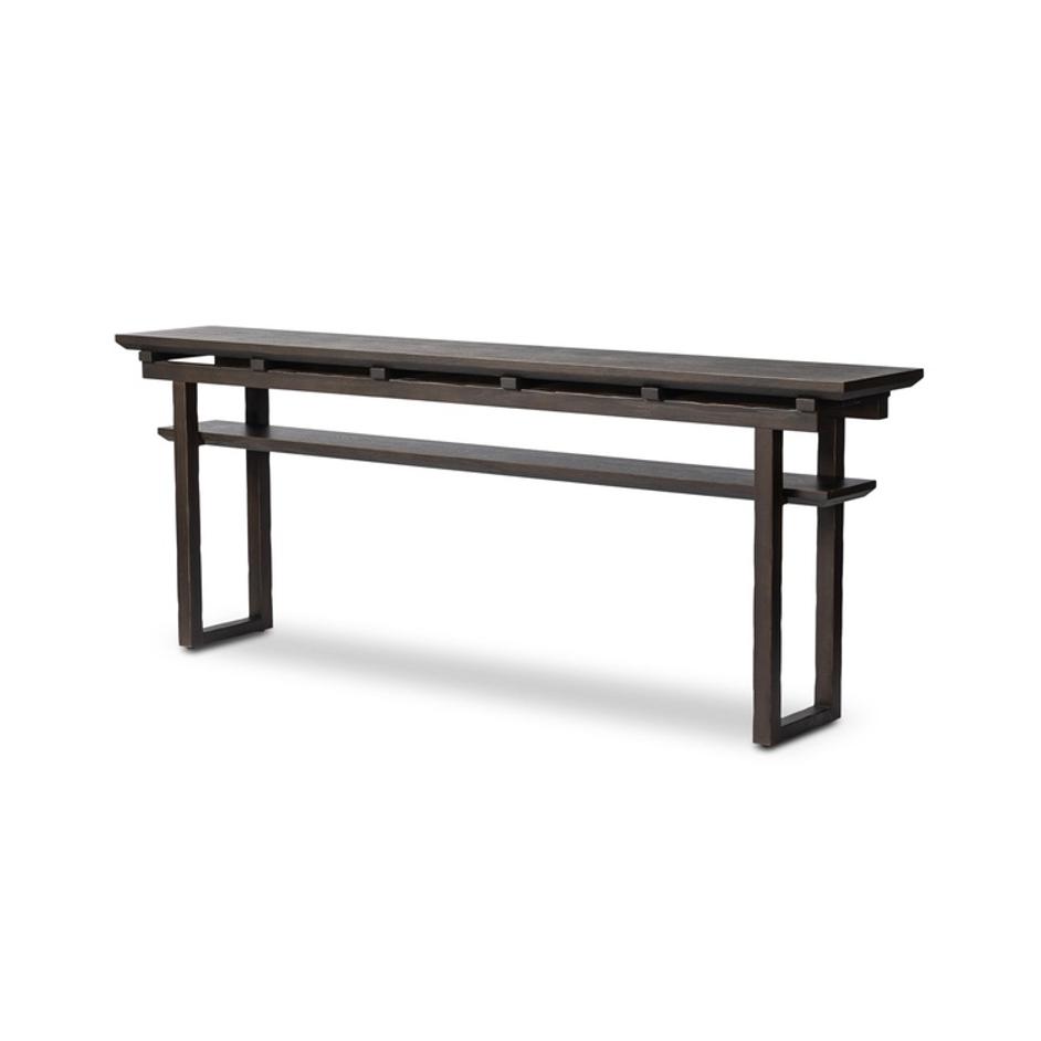 Naiya Console Table In Cocoa Oak And Cocoa Oak Veneer by Four Hands