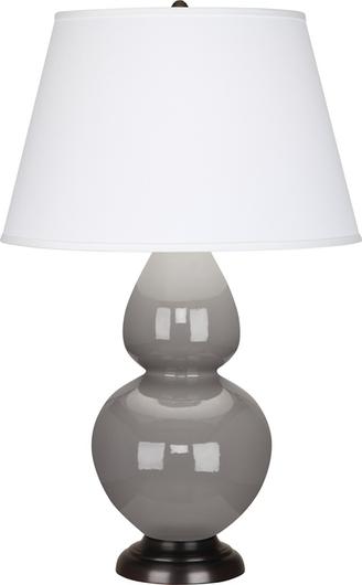 Smokey Taupe Double Gourd Table Lamp by Robert Abbey