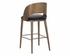 DEZIRAE BARSTOOL - ANTIQUE BRASS - CHARCOAL BLACK LEATHER by Sunpan