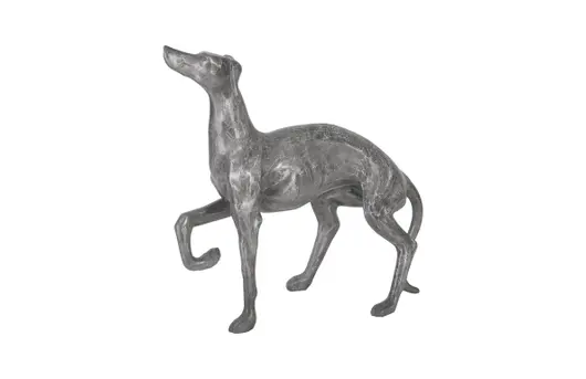 Prancing Dog Sculpture, Black/Silver, Aluminum by PHILLIPS COLLECTION