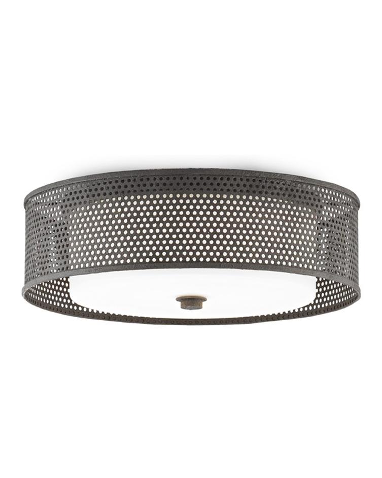 Notte Flush Mount In Molé Black by Currey & Company