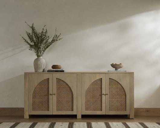 Tilda Sideboard In Natural Circle Cane by FOUR HANDS