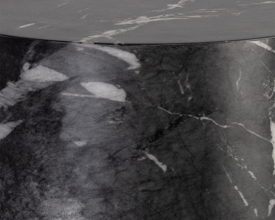 Aries Side Table - Marble Look - Black by Sunpan