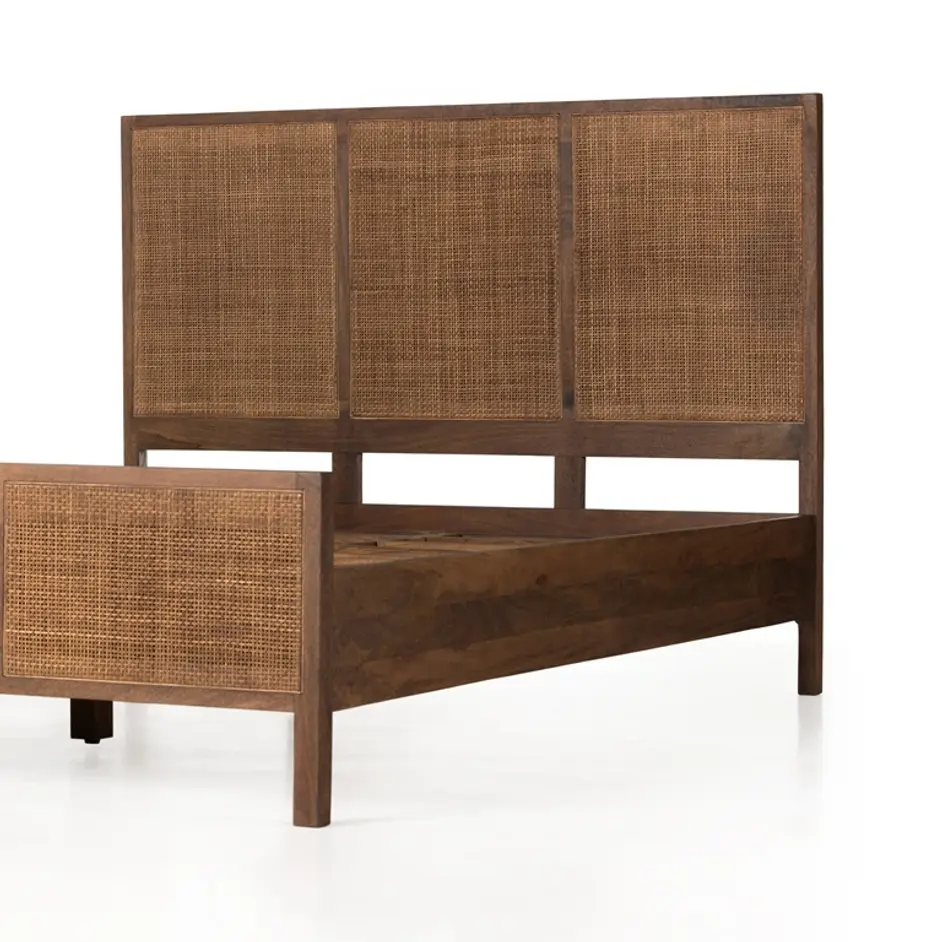 Sydney Bed In Brown Wash In King by FOUR HANDS