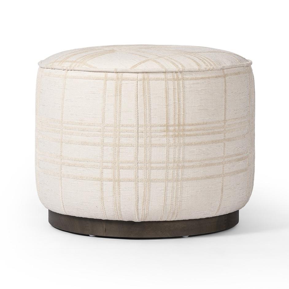 Sinclair Round Ottoman - Sheffield Ivory by Four Hands