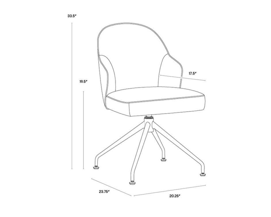 BRETTA SWIVEL DINING CHAIR - MOTO STUCCO by Sunpan