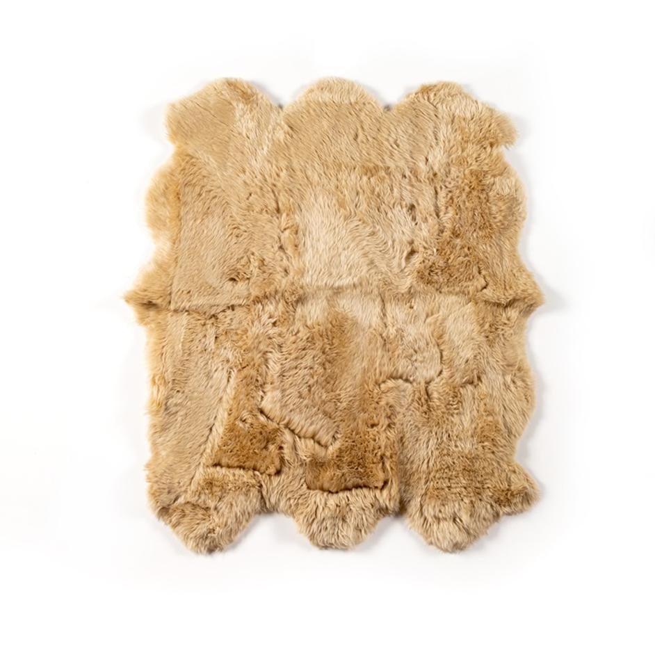 Lalo Lambskin Rug In Beige In 4.5x5.75 by FOUR HANDS
