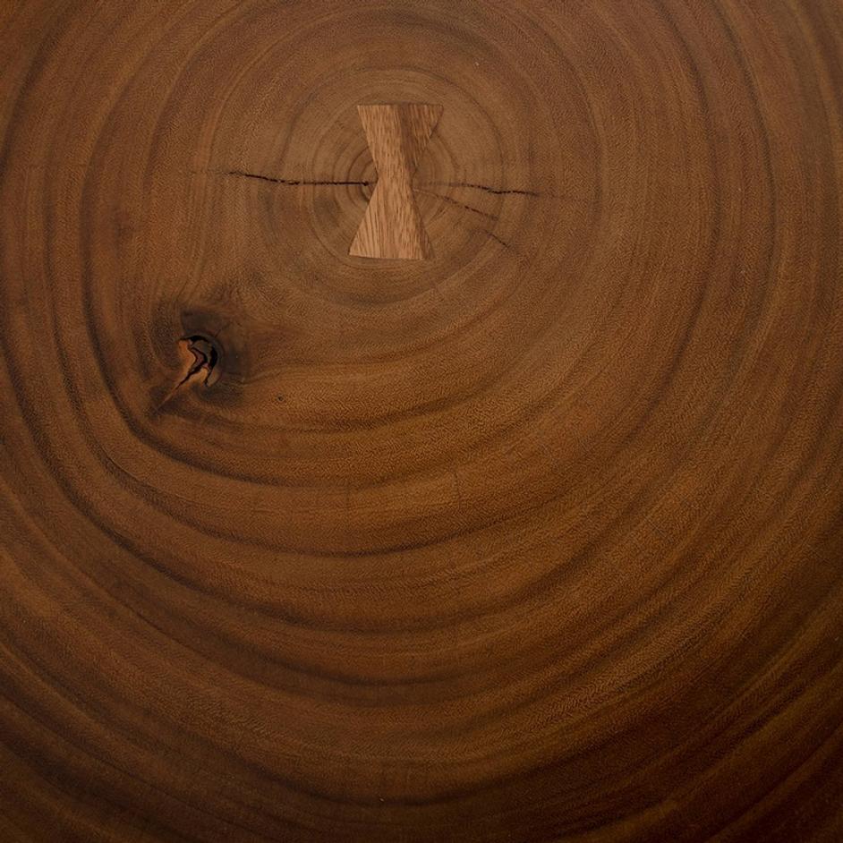 Concrete Bar Table, Chamcha Wood Top, Grey  by PHILLIPS COLLECTION