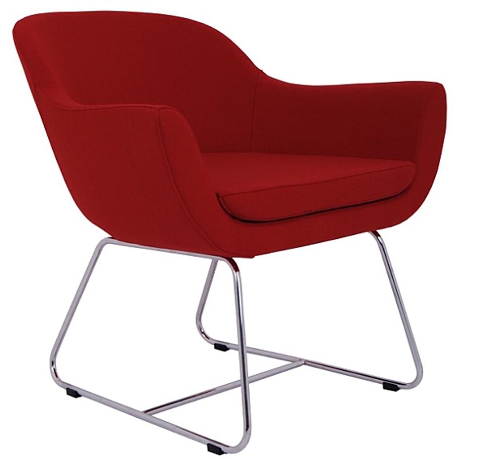 chelsea lounge wire base in red wool by Nuans Design