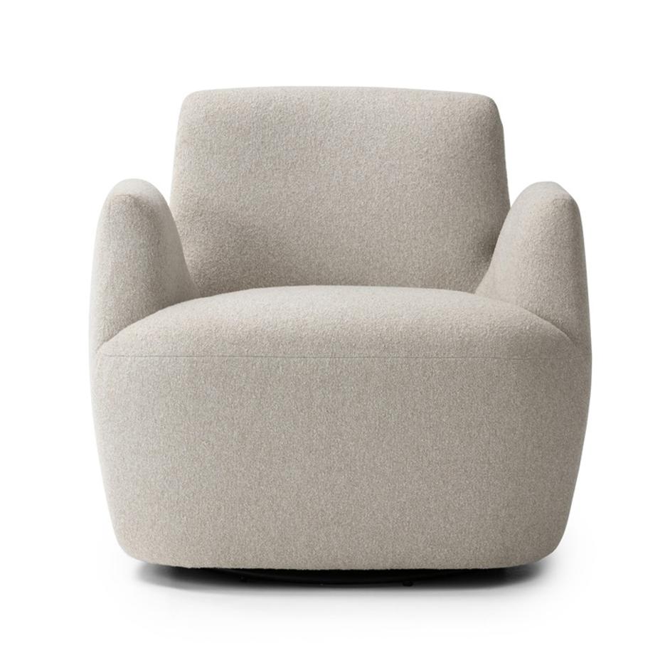 Reed Swivel Chair In Crete Pebble by Four Hands