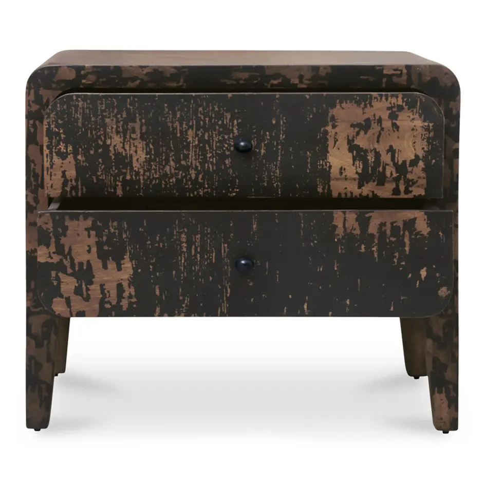 Iris Nightstand Distressed Black by Moes Home
