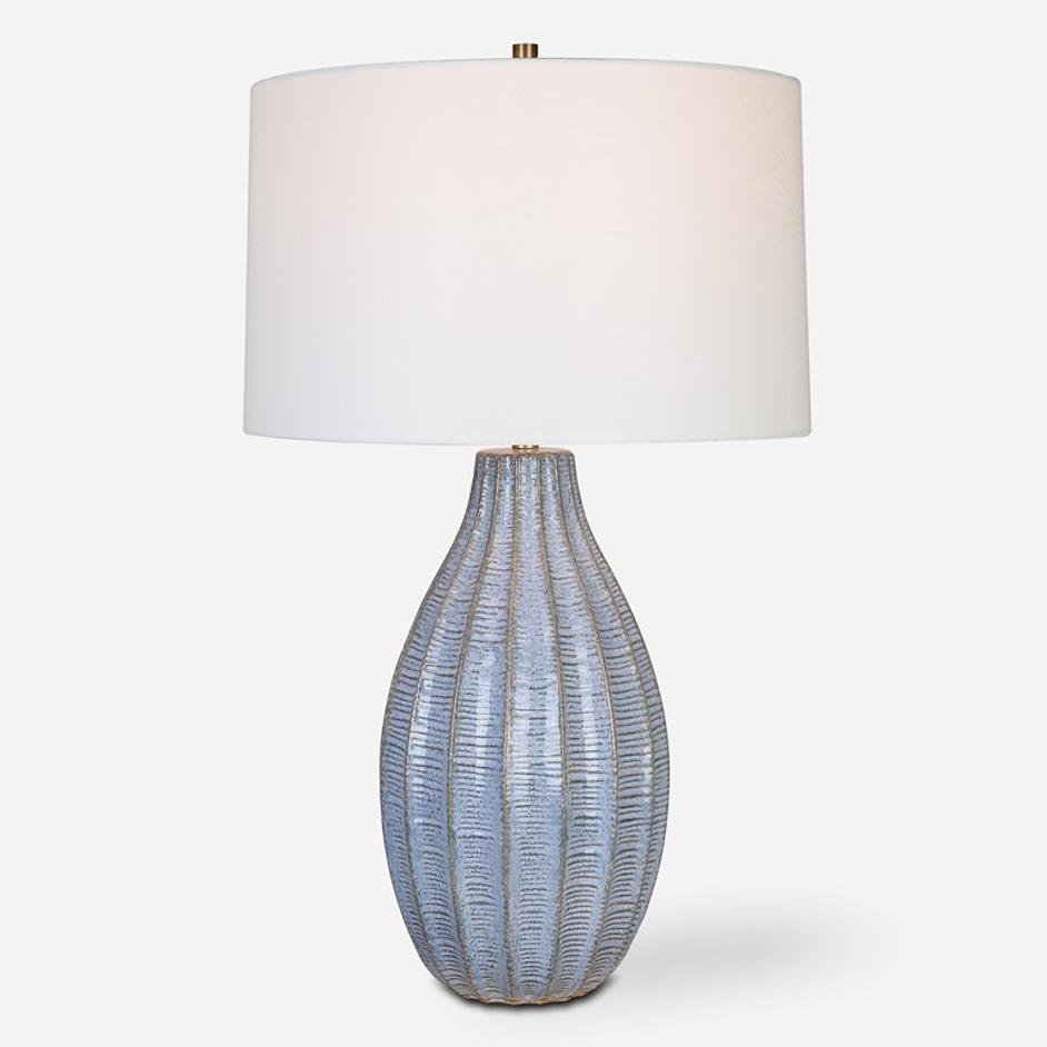 Veston Blue Glaze Table Lamp by Uttermost