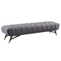 Scholar Performance Velvet Bench In Gray by Modway Furniture