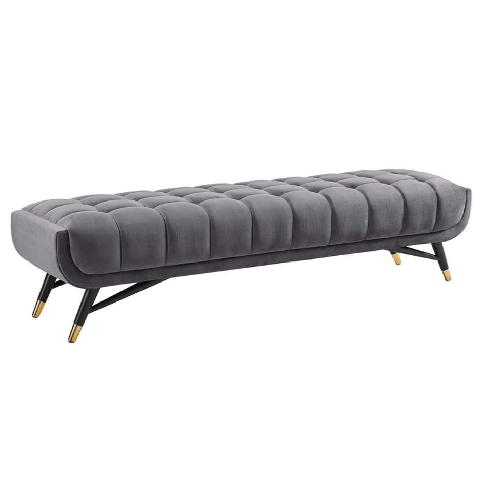 Scholar Performance Velvet Bench In Gray by Modway Furniture