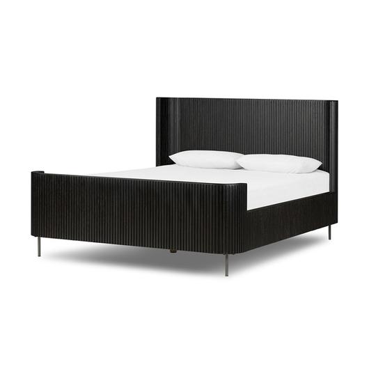 Fletcher Queen Bed - Distressed Black Oak by Four Hands