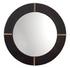 Round Cross Stitch Round Wall Mirror, Espresso Hide by Jamie Young