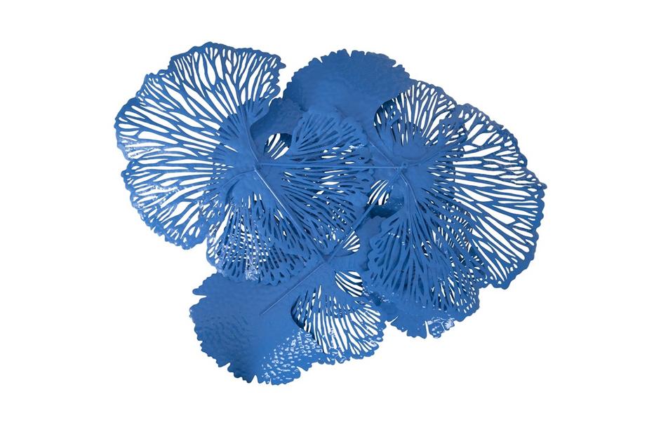 Flower Wall Art, Large, Blue, Metal by PHILLIPS COLLECTION