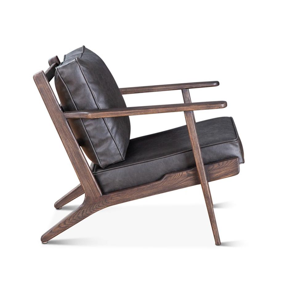 Bobby Black Leather Armchair by Home Trends & Design