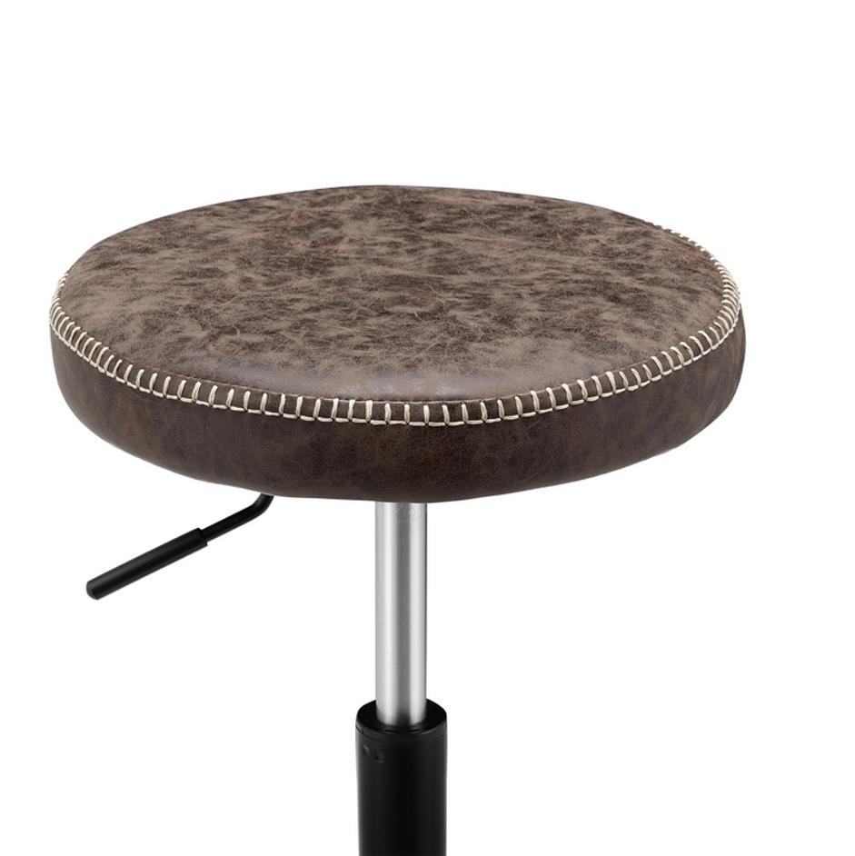 Eaton Gaslift Bar Stool In Vintage Coffee Brown by New Pacific Direct