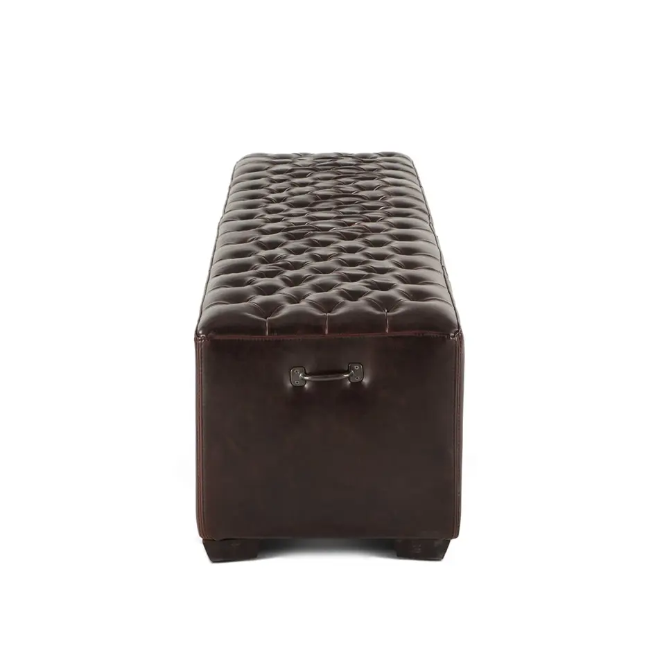 D'Orsay 78-Inch Long Leather Bench with Diamond Stitched Detailing by Home Trends & Design